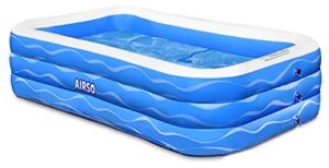 inflatable swimming pool family full-sized inflatable pools 118″ x 72″ x 22″ thickened family lounge pool for kids & adults oversized kiddie pool outdoor blow up pool for backyard, garden