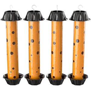 BLACK+DECKER Fly Traps Outdoor & Fly Trap Tubes for Indoors- Hanging Fly Sticky Trap Sticks for Catching House Flies, Horse Flies, Gnats, Mosquitoes & Other Insects- Pre-Baited, 4 Pack