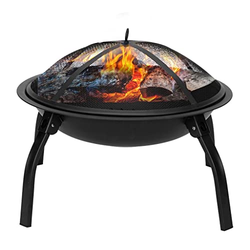 JAHH Metal Fireplace Garden Backyard Fire Pit Patio Firepit Stove Brazier Outdoor Fire Pit Cover Poker BBQ Grill Stoves