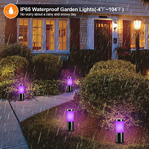 ECOWHO RGB Holiday Pathway Lights Outdoor LED Landscape Lighting Color Changing Path Lights IP65 Waterproof Garden Low Voltage Landscape Lights for Yard, Patio, Driveway, Lawn(4 Packs)