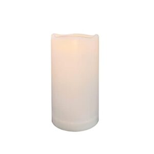 6″ outdoor battery operated candle waterproof led pillar lights flickering flameless candles with timer realistic fake electric pillars for lantern garden wedding halloween christmas decorations,white