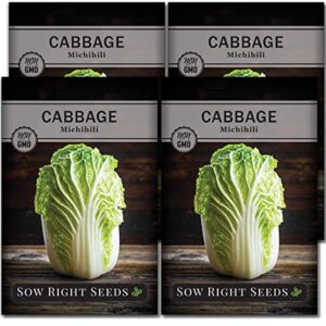 Sow Right Seeds - Michihili Napa Cabbage Seed for Planting - Non-GMO Heirloom Packet with Instructions to Plant an Outdoor Home Vegetable Garden - Great Gardening Gift (4)