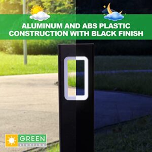 GreenLighting Modern High End Bollard Garden Path Light (Black, 4 Pack)