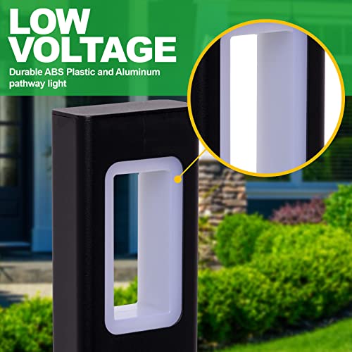 GreenLighting Modern High End Bollard Garden Path Light (Black, 4 Pack)