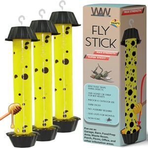 jumbo fly stick- super sticky fly trap, bugs flies & insects (3 traps included)-[3 pack]