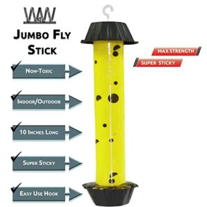 Jumbo Fly Stick- Super Sticky Fly Trap, Bugs Flies & Insects (3 Traps Included)-[3 Pack]