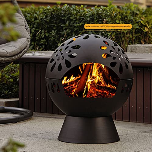 JAHH Winter Heating Bonfire Furnace Hollow Out Planet Stove Garden Household Fire Pit Outdoor Courtyard Firewood Stove Decoration