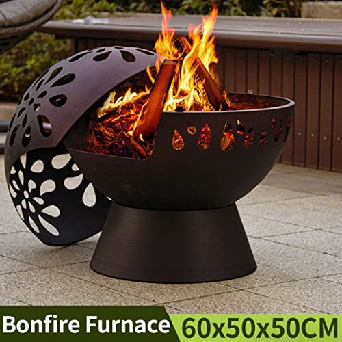 JAHH Winter Heating Bonfire Furnace Hollow Out Planet Stove Garden Household Fire Pit Outdoor Courtyard Firewood Stove Decoration