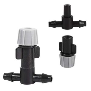 Plastic Mist Nozzle Sprinkler Tee Joints Spray Heads for Misting Watering Plant Flower Cooling System Home Garden Irrigation, 20pcs (Black)