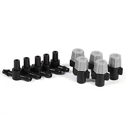 Plastic Mist Nozzle Sprinkler Tee Joints Spray Heads for Misting Watering Plant Flower Cooling System Home Garden Irrigation, 20pcs (Black)