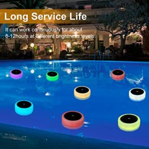 BOHON Floating Pool Lights Solar Powered Glow Lights IP68 Waterproof Float Hot Tub Accessories RGB Color Changing LED Solar Yard Lights with Remote for Bathtub Pond Outdoor Garden Pathway (1 Pack)