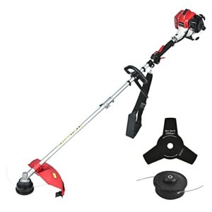 powersmart string trimmer & edger, 2 stroke weed wacker with straight shaft, 25.4cc gas powered weed eater with 16″ cutting path, 2 in 1 brush cutter with 10″ blade, edger lawn tool for yard, garden