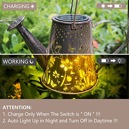 EONFAY Solar Outdoor Lantern, Gardening Hanging Watering Can Light Decor Led String Light, Waterproof Decorative Landscape Lights, Decorations lamp, Front Porch décor,Birthday Gifts for Mom