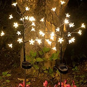 Solar Flower Fairy Light, Epicgadget Warm White Stainless Steel Solar Path Lights for Outdoor Landscape Lighting, Patio, Yard, Walkway, Driveway, Garden (Warm White) (1 Piece)