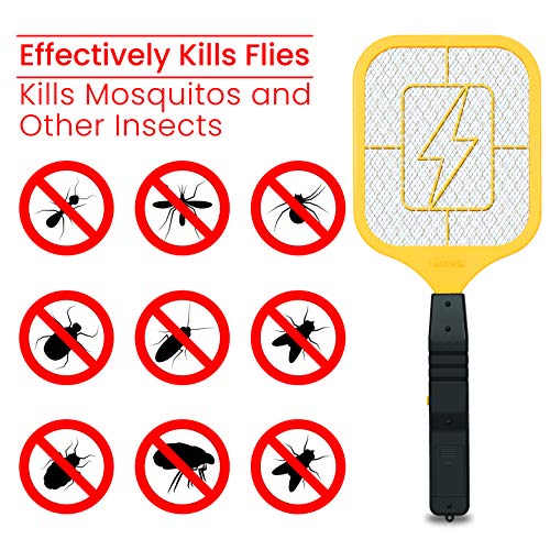 Bug Zapper Racket: Electric Fly & Mosquito Swatter Mini Handheld Battery Powered , 2 Pack from OSTAD for Total Pest Control