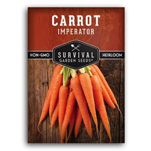 survival garden seeds – imperator 58 carrot seed for planting – packet with instructions to plant and grow award winning danvers carrots in your home vegetable garden – non-gmo heirloom variety