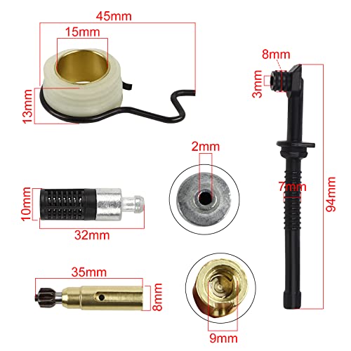 FLYPIG Fuel Line & Filter Worm Gear Oil Pump Filter Line for Stihl Chainsaw MS180 MS170 018 017 Replacement Spare Parts oil pump + oil filter + oil line hose tube + worm gear spring