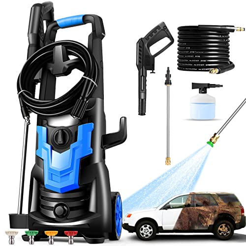 Power Washer, 3000PSI Pressure Washer 2.6GPM 1900W Electric High Pressure Washer Professional Car Washer Cleaner Machine with Hose,4 Nozzles for Patio Garden Yard Vehicle