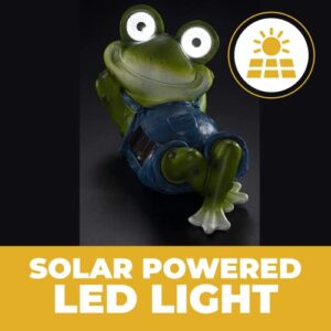 VP Home Chillaxing Frog Solar Powered LED Outdoor Decor Garden Light Great Addition for Your Garden, Solar Powered Light Garden, Christmas Decorations Gifts for Outside Patio Lawn