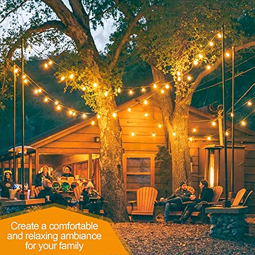 Svater Outdoor String Lights 100ft Shatterproof, Globe Patio Lights with 50pcs Plastic Bulbs, 2700K Warm White, IP45 Waterproof, Connectable Hanging Lights for Patio Balcony Party Porch