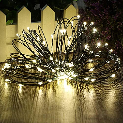 ER CHEN Dimmable LED String Lights Plug in, 66ft 200 LED Waterproof Fairy Lights with Remote, Indoor/Outdoor Copper Wire Christmas Lights for Bedroom, Patio, Garden, Yard (Green Wire, Warm White)