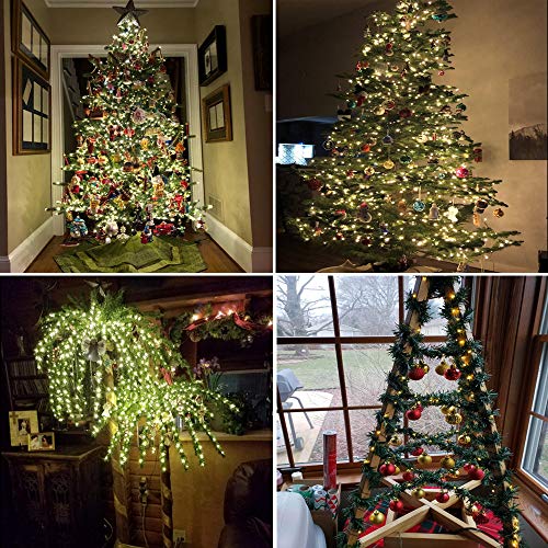 ER CHEN Dimmable LED String Lights Plug in, 66ft 200 LED Waterproof Fairy Lights with Remote, Indoor/Outdoor Copper Wire Christmas Lights for Bedroom, Patio, Garden, Yard (Green Wire, Warm White)