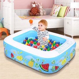 Inflatable Kiddie Pool, 47"x35"x13" Baby Pools with Inflatable Soft Floor, Durable Blow Up Pools for Kids, Backyard, Garden