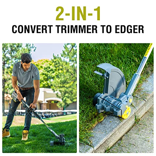 PowerSmart Cordless String Trimmer & Edger, 13-Inch 2-in-1 Height Adjustable Weed Eater, 40V 4.0Ah Battery & Charger Included