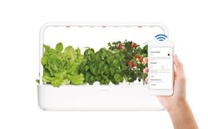 click and grow smart garden 9 pro w/bluetooth | app and touch controlled indoor garden | easier than a hydroponics growing system | herb & vegetable garden starter kit w/ 9 plant pods