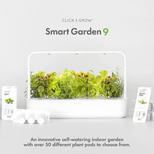 Click and Grow Smart Garden 9 PRO w/Bluetooth | App and Touch Controlled Indoor Garden | Easier Than a Hydroponics Growing System | Herb & Vegetable Garden Starter Kit w/ 9 Plant Pods