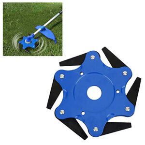 Ozgkee Trimmer Head Lawn Mower Head Accessories, 6 Teeth Trimmer Head Garden Tool Brush Cutter Cutting Head Blade Razors Lawn Mower Garden Grass Eater Brush Cutter(Blue)