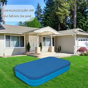 Rectangle Pool Cover, Easy Set Up Rectangle Inflatable Swimming Pool Cover Dustproof Pools Protector, Fits 120 in x 72 in Frame Pool and Solar Pool Cover for Garden Outdoor Pools Cover(10ft X 6ft)