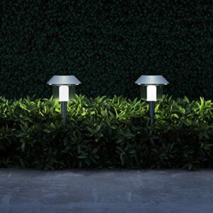 Pure Garden 50-LG1070 Solar Pathway Lights-17” Stainless Steel Outdoor Stake Lighting for Garden, Landscape, Yard, Patio, Driveway, Walkway-Set of 6