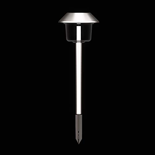 Pure Garden 50-LG1070 Solar Pathway Lights-17” Stainless Steel Outdoor Stake Lighting for Garden, Landscape, Yard, Patio, Driveway, Walkway-Set of 6