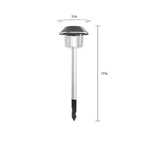 Pure Garden 50-LG1070 Solar Pathway Lights-17” Stainless Steel Outdoor Stake Lighting for Garden, Landscape, Yard, Patio, Driveway, Walkway-Set of 6