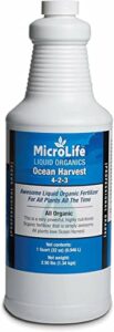 microlife ocean harvest (4-2-3) professional grade organic liquid fertilizer concentrate for all plants all the time, 1 quart