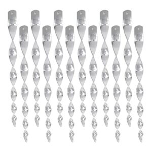 reflective bird scare devices wind twisting bird scare rods hanging spiral reflectors, 12 pack silvery