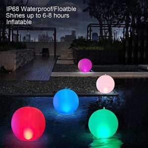 Rukars Floating Pool Lights Solar Glow Globes 3PCS, 14 inch Inflatable Waterproof Solar Pool Balls, LED Color Changing Light Up Pool Balls, Float or Hang in Pool Garden Yard Patio Party Outdoor Decor