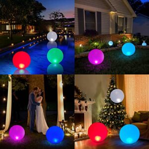 Rukars Floating Pool Lights Solar Glow Globes 3PCS, 14 inch Inflatable Waterproof Solar Pool Balls, LED Color Changing Light Up Pool Balls, Float or Hang in Pool Garden Yard Patio Party Outdoor Decor