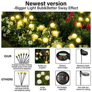 Solar Garden Lights - Newly Upgraded 10LED Starburst Swaying Lights, Swaying With The Wind, Solar Swaying Light,IP65 Waterproof Solar Outdoor Light, Yard Patio Pathway Decoration. (White Warm, 4 Pack)