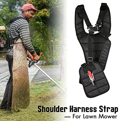 DOITOOL Comfort Padded Belt Shoulder Harness, Trimmer Double Shoulder Harness Strap, Adjustable Nylon Belt for Brush Cutter Garden Lawn (Black)