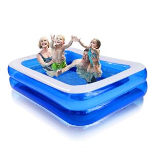Large Inflatable Swimming Pool for Kids Adults Family Water Toys, Fishing Pond, Play Center, Ball Pit Summer Water Game Play Center for Indoor Outdoor Garden Yard 120"x75"x20"Kiddie Pool for Ages 6+