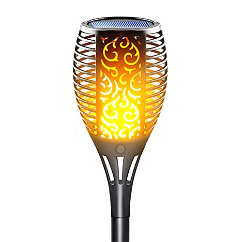 LazyBuddy Solar Torch Light with Flickering Flame, Solar Fire Lights Outdoor, Christmas Landscape Decoration Lighting Security Torches for Garden Pathway Lawn Yard, Auto On/Off Dusk to Dawn