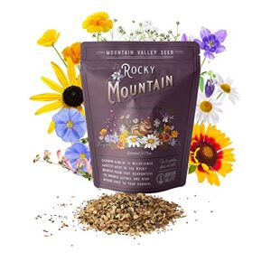 package of 80,000 wildflower seeds – rocky mountain wildflower mix seeds collection – 18 assorted varieties of non-gmo heirloom flower seeds for planting including larkspur, poppy, columbine, & daisy