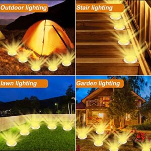 Solar Ground Lights, Solar Garden Lights Outdoor Waterproof, 8 Packs 12 LED Solar Outdoor Lights for Garden, Pathway, Yard, Patio, Walkway, Grounds Decorations(Warm White)