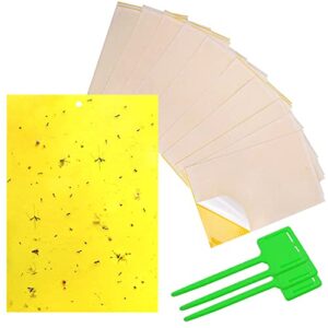 gingbau 30-pack yellow sticky traps for flying plant insects like fungus gnats, whiteflies, aphids, leafminers (twist ties included)