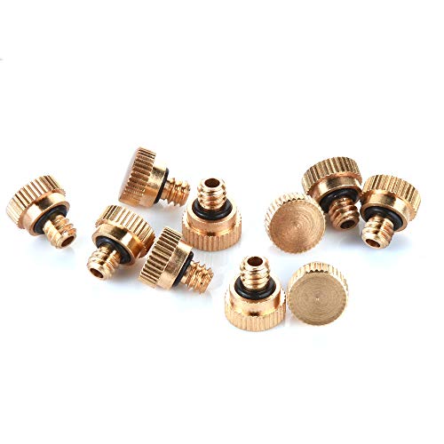 BLUECELL 10PCS 10/24 Screw Thread Brass Misting Nozzle Plug for Outdoor Cooling System