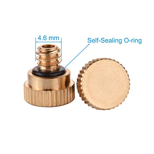 BLUECELL 10PCS 10/24 Screw Thread Brass Misting Nozzle Plug for Outdoor Cooling System