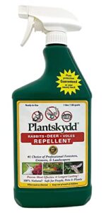 plantskydd animal repellent – repels deer, rabbits, elk, moose, hares, voles, squirrels, chipmunks and other herbivores; ready to use liquid – 32 oz spray bottle (ps-1l)