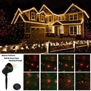 o’black outdoor motion laser lights projector (green & red stars) for party as seen on tv, star pattern beam holiday lighting house wall bar karaok wedding birthday valentines party